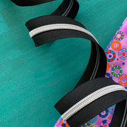 Black Zipper Tape with Nickel teeth