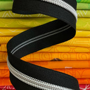 Black Zipper Tape with Nickel teeth