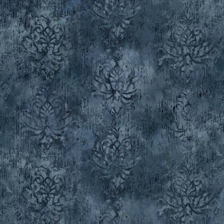 108" Palazzo - Distressed Damask Dark Teal