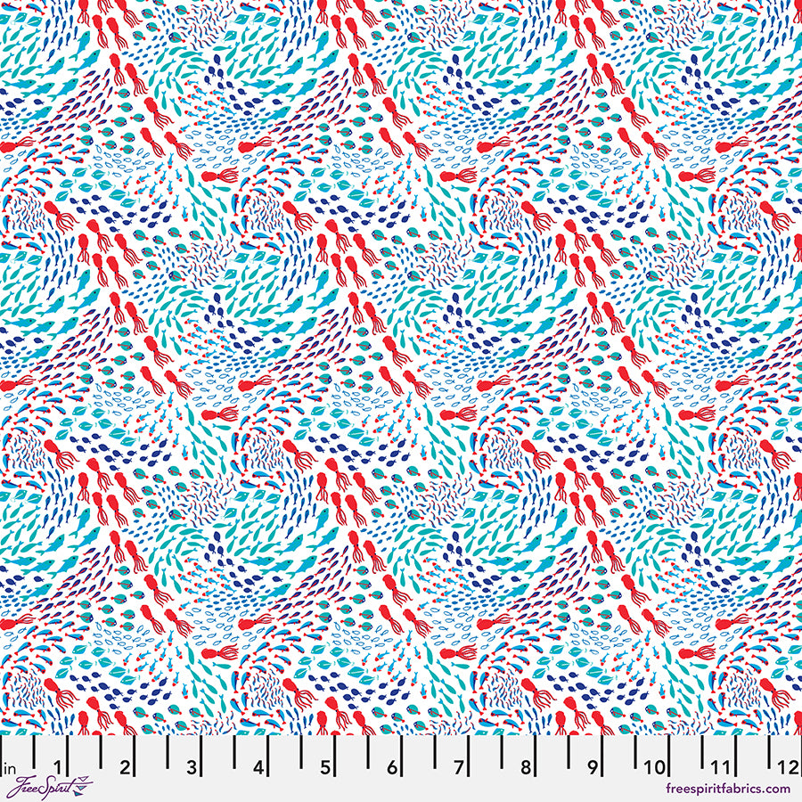 Polar Seas Squids and Fish - White