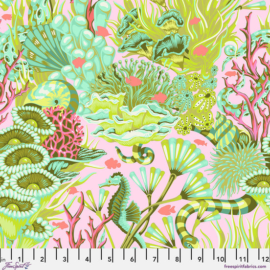 Tula Pink Floral Reef Reef What You Sew - Coraline