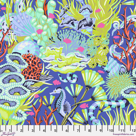 Tula Pink Floral Reef Reef What You Sew - Marine
