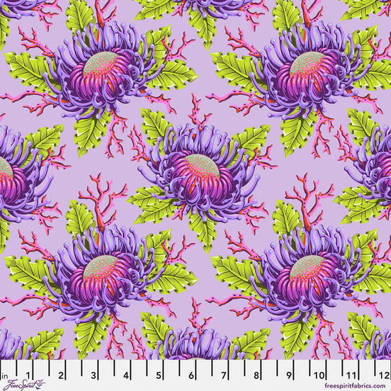 Tula Pink Floral Reef Friends & Anemones -Ultraviolet