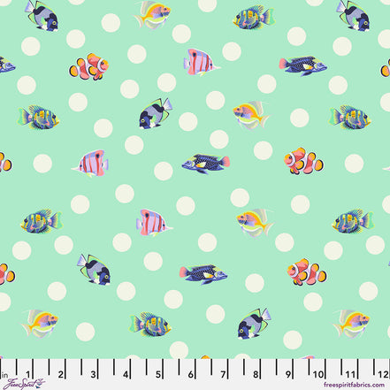 Tula Pink Floral Reef School Crossing - Seafoam