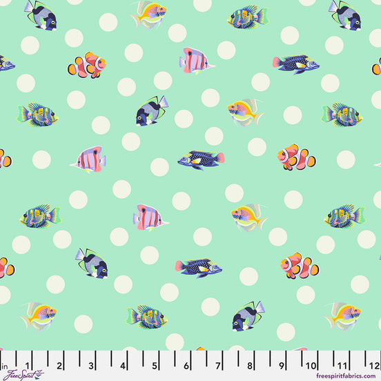 Tula Pink Floral Reef School Crossing - Seafoam