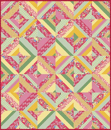 Cherry Lemonade Picnic Quilt Kit - Red 61" by 71"