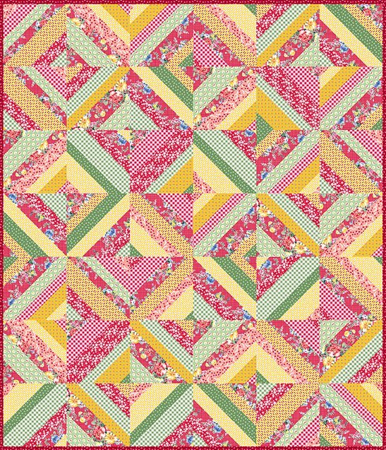 Cherry Lemonade Picnic Quilt Kit - Red 61" by 71"