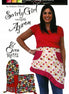 Susan Rooney Patterns Swirly Girl Reversible Apron& Oven Mitts