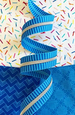 Wide Zipper Tape - Blue