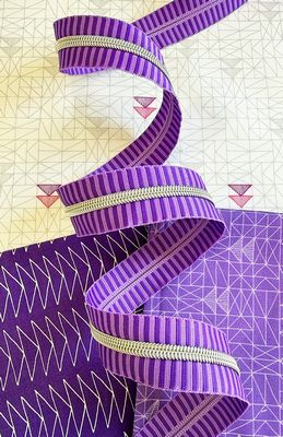 Wide Zipper Tape - Purple