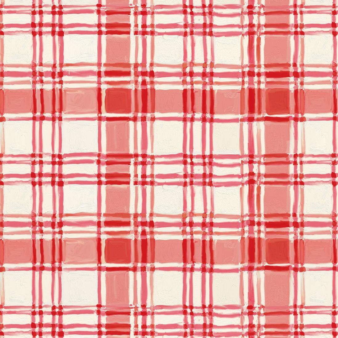 Holly Woods Coral Painted Plaid