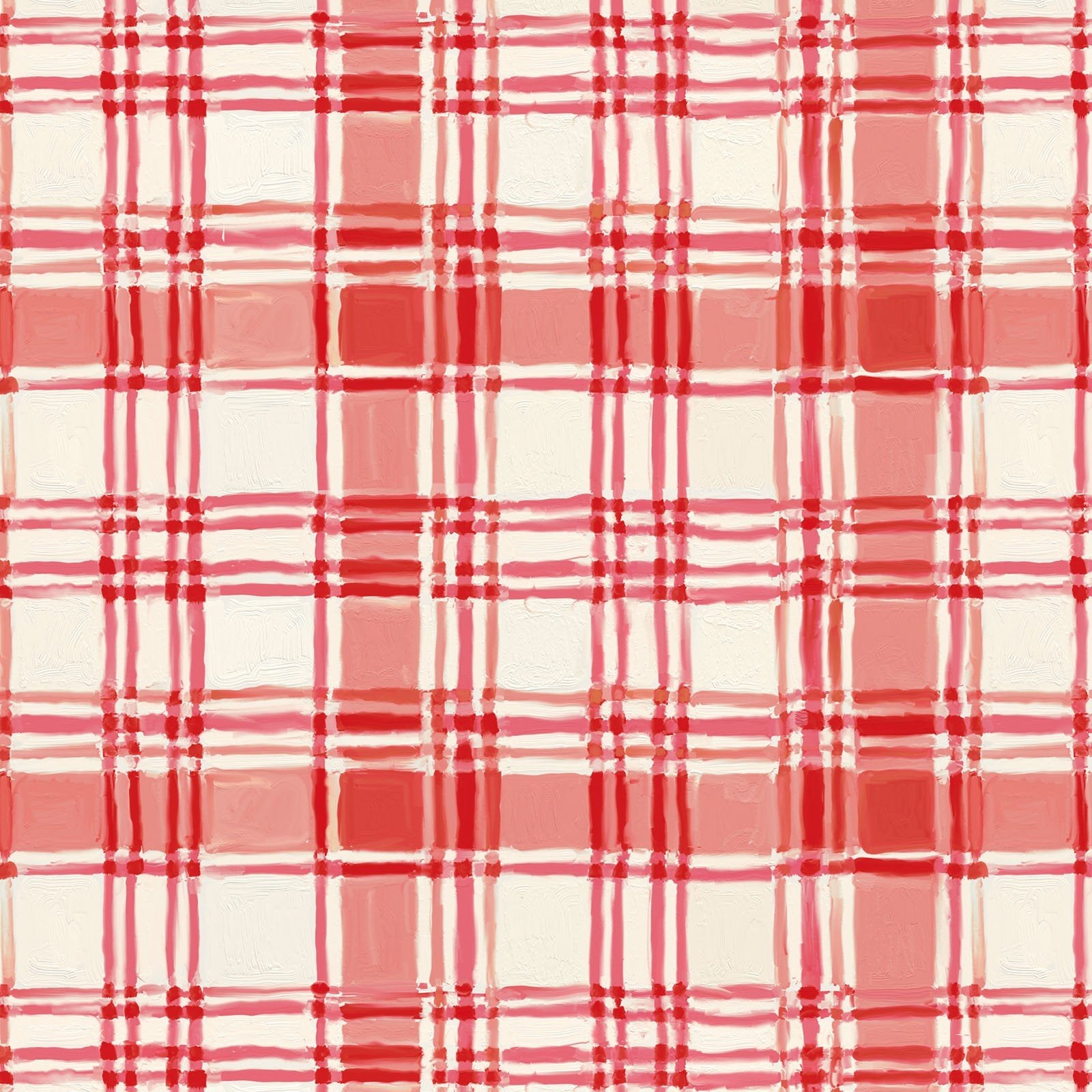 Holly Woods Coral Painted Plaid