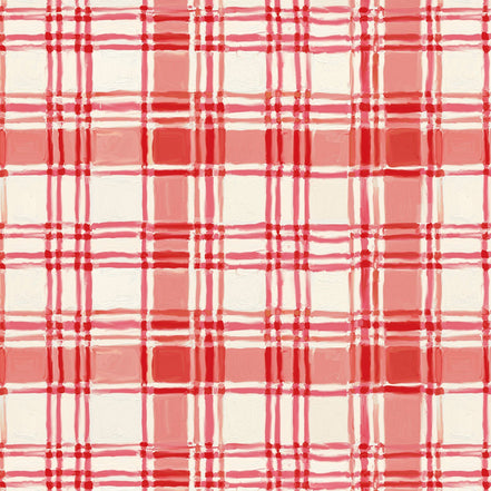 Holly Woods Coral Painted Plaid