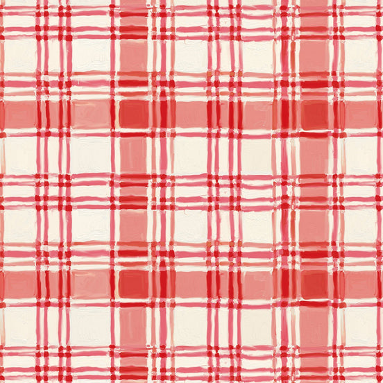 Holly Woods Coral Painted Plaid