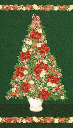 Holiday Flourish-Peppermint Twist Christmas Tree Panel 24" by 44"