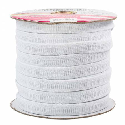 Polyester Flat Non-Roll Elastic 1/2in White