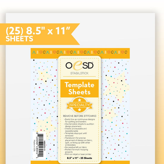 OESD StabilStick Template Sheets 8.5in x 11in