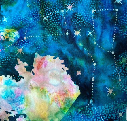 Bali Batik Custom Alaska State W/Northern Lights Pastel
