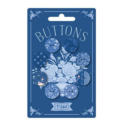 Tilda Something Blue Buttons - Dark