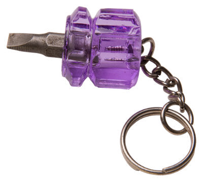 Keychain Mini Screwdriver Slotted Blue