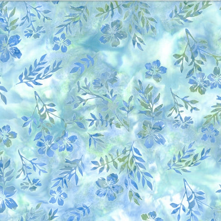 Hoffman Bali Batik Leafy Floral Hydrangea