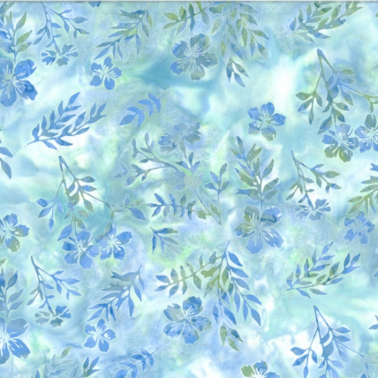 Hoffman Bali Batik Leafy Floral Hydrangea