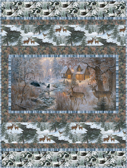 Under the Moonlight Deer Quilt 48.5" x 64.5"