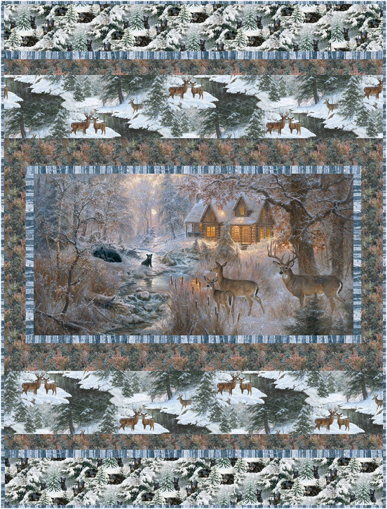 Under the Moonlight Deer Quilt 48.5" x 64.5"