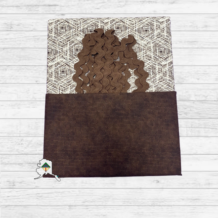 Kuspuk Fabric Kit 3-yds Plus - Brown Geometric/Brown/Brown Trim