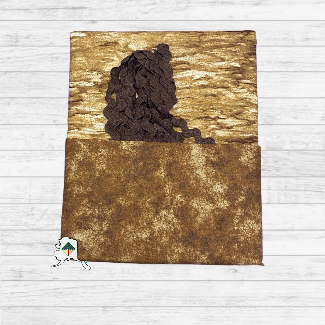 Kuspuk Fabric Kit 3-yds Plus - Brown Bark/Brown/Brown Trim