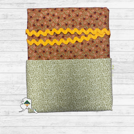 Kuspuk Fabric Kit 3-yds Plus - Rust/Green/Gold Trim