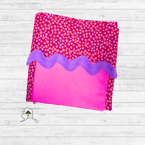 Kuspuk Fabric Kit 5-yds Plus -Magenta dots with purple trim