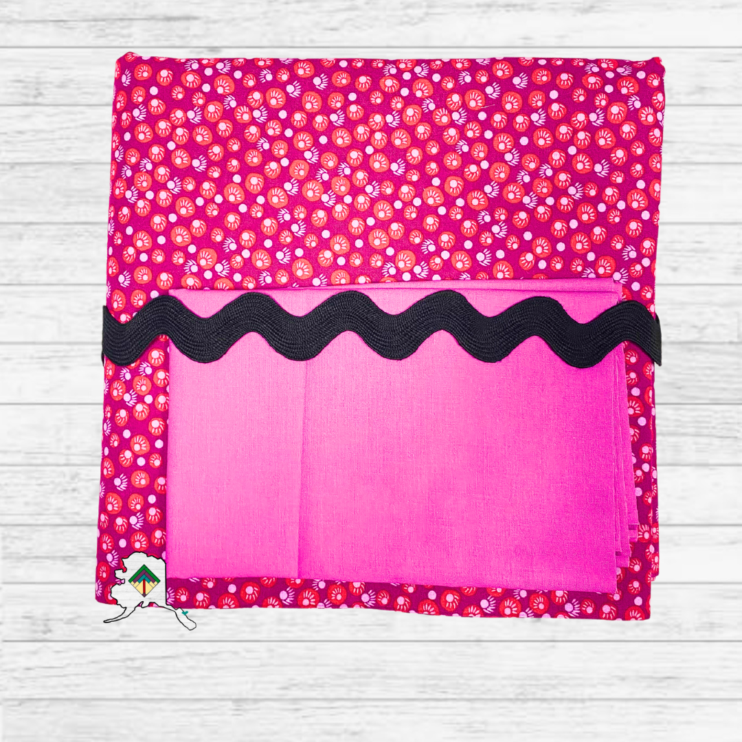 Kuspuk Fabric Kit 5-yds Plus -Magenta dots with black trim