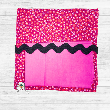 Kuspuk Fabric Kit 5-yds Plus -Magenta dots with black trim