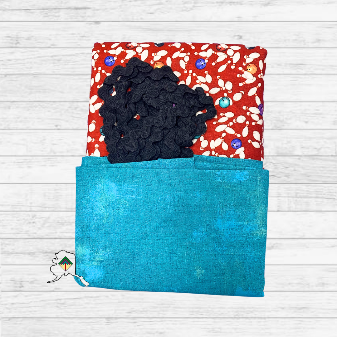 Kuspuk Fabric Kit 5-yds Plus - Red Bowling/Teal/Black