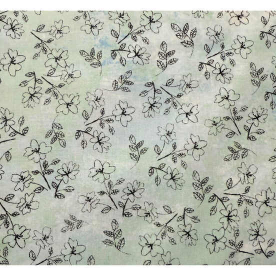 Blush Outline Floral Mint