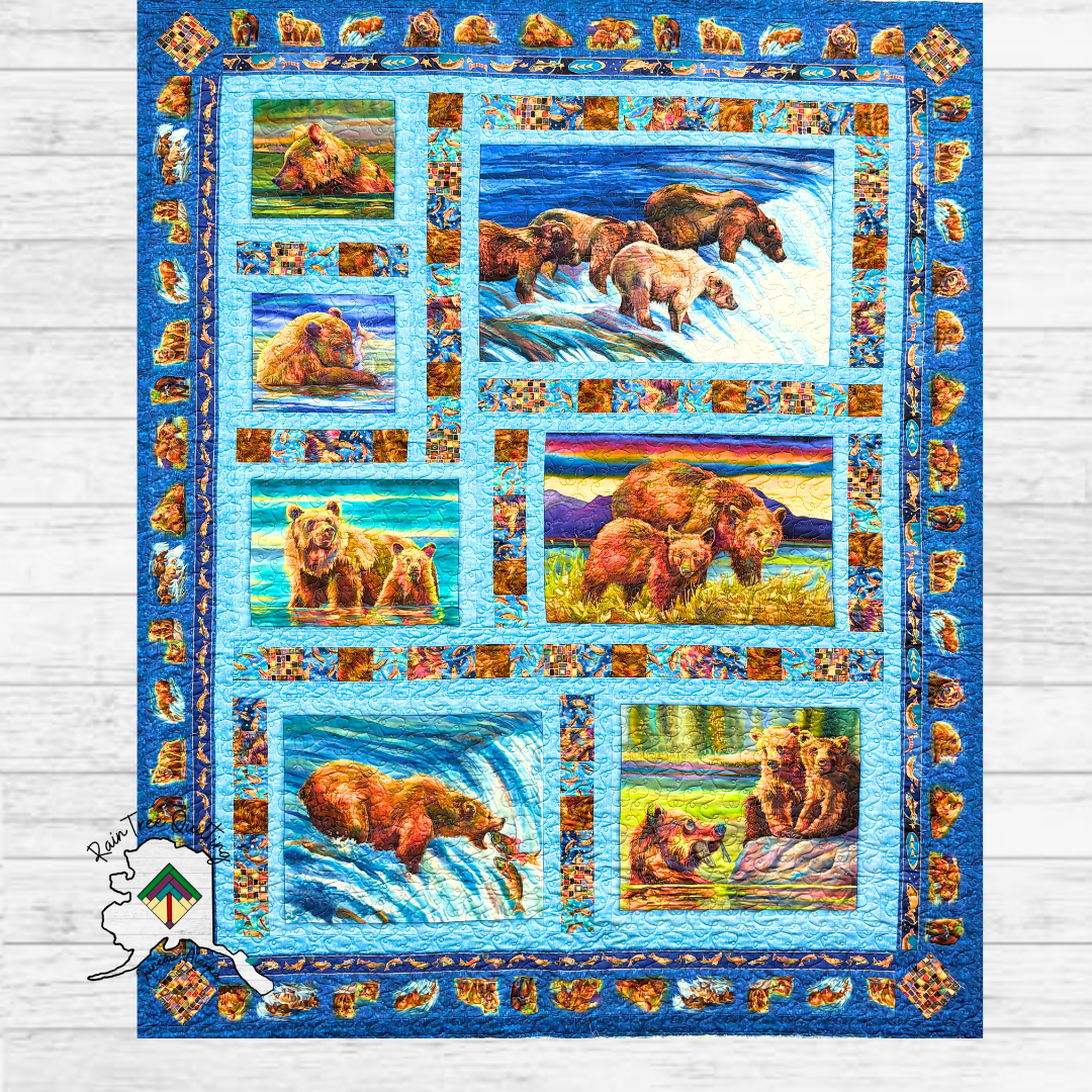 Alaska Bear Mosiac Quilt kit 51" x 62"