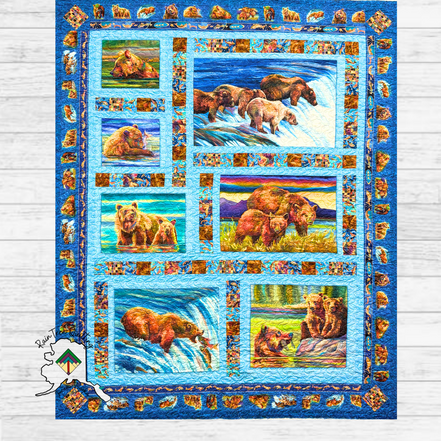 Alaska Bear Mosiac Quilt kit 51" x 62"