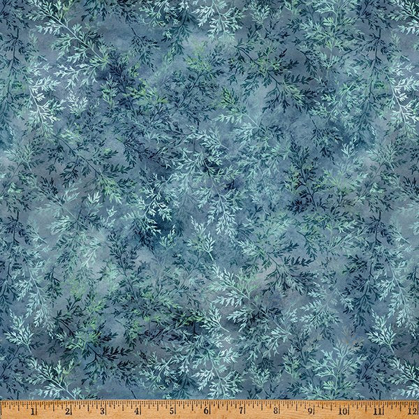 Hoffman Spectrum Print Tree Line Ditsy Leaves Slate