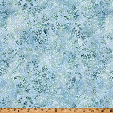 Hoffman Spectrum Print Tree Line Ditsy Leaves Blue