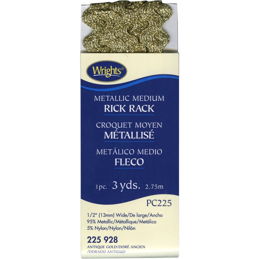 Wrights Rick Rack Metallic Antique Gold