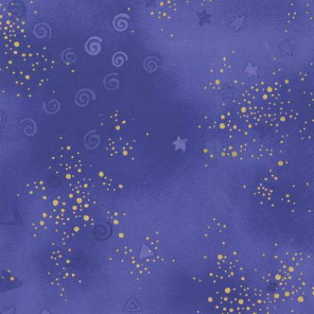 Laurel Burch Basic Glitter Dark Purple Gold Metallic
