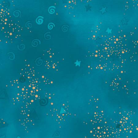 Laurel Burch Basic Glitter Dark Aqua Gold Mettalic