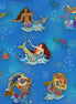 Oceania Digital Mermaids Blue Gold Metallic