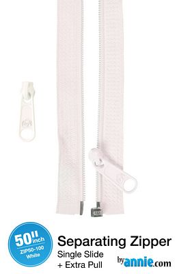 by-Annie 50in Separating Zipper White