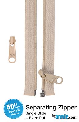 by-Annie 50in Separating Zipper - Natural