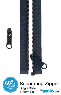 by-Annie 50in Separating Zipper Navy