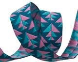 Jacquard Ribbon Amy Buttler Teal & Pink Positive Direction
