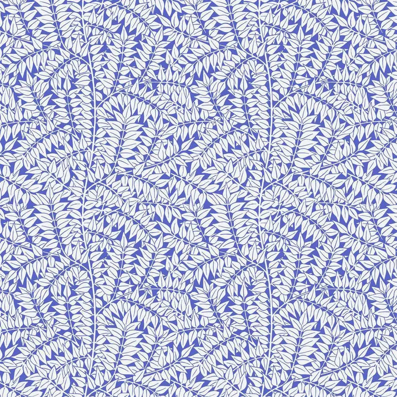 Lawn: Branches Blue || Kaffe x Morris & Co