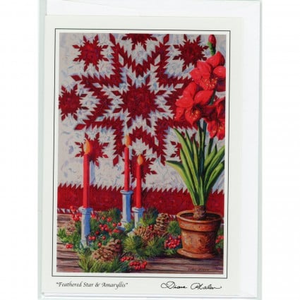 Feather Star Amaryllis Note Card